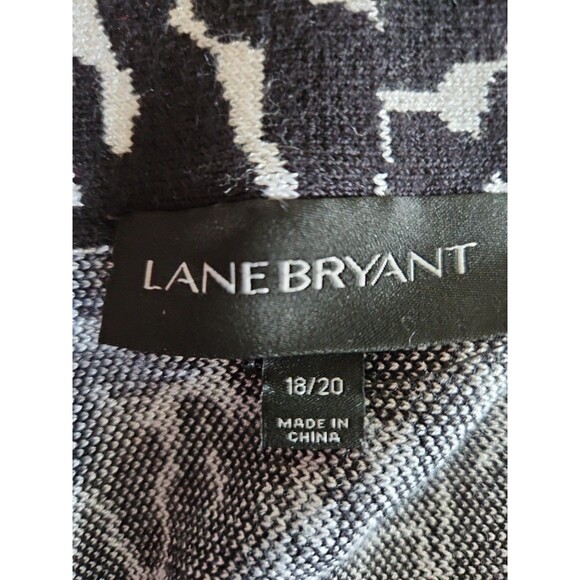 Lane Bryant Plus Skater Skirt Size 18/20 Stretch A-Line Black White Knit Pull-On - Picture 6 of 7